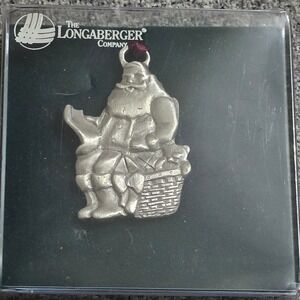 Longaberger Santa Pewter Christmas‎ Ornament 1992 Edition Cookie Mold